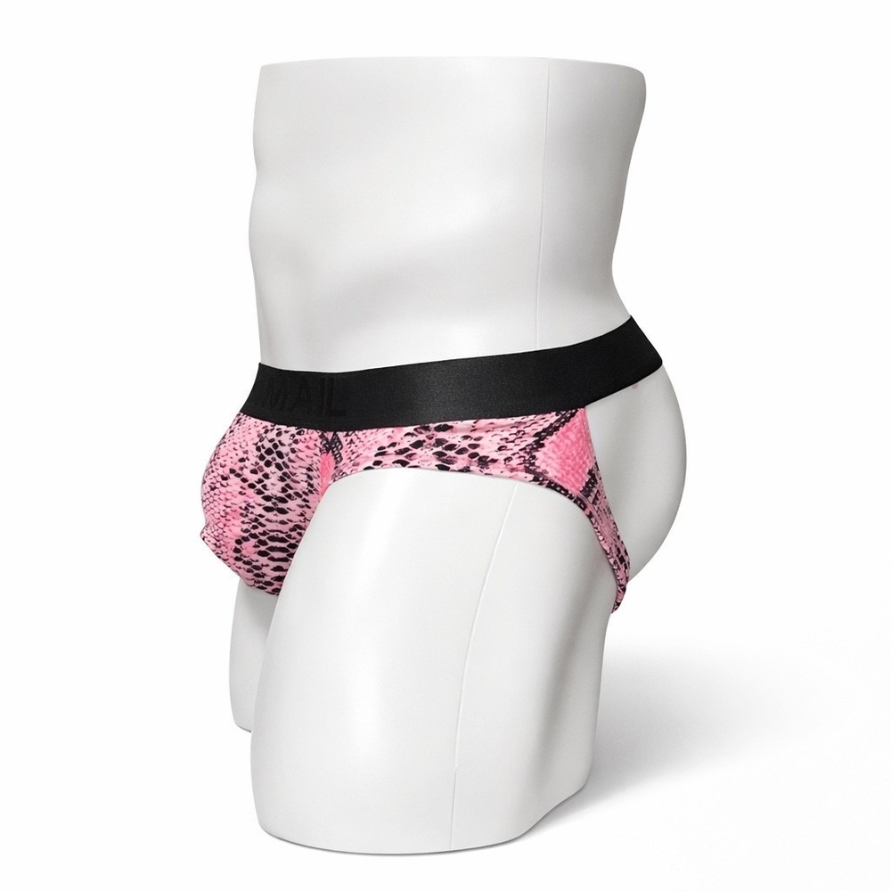 Jockmail Medium (27-30) Pink Snakeskin Backless Brief‎ Jockstrap JM318 New